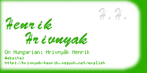 henrik hrivnyak business card